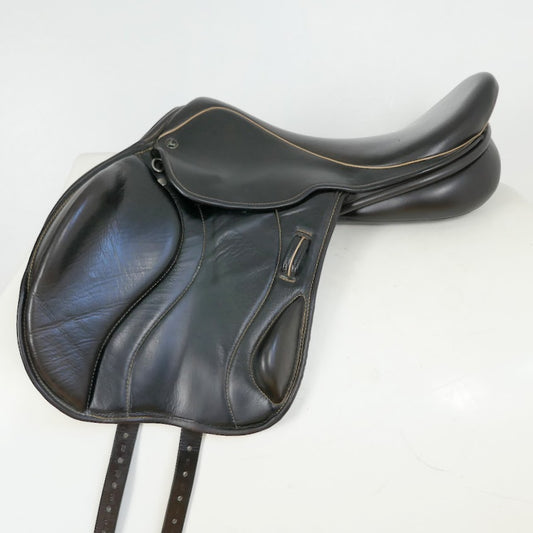 Ideal Impala Professional Monoflap Jumping Saddle - 17.5" Medium-Wide Brown TF123