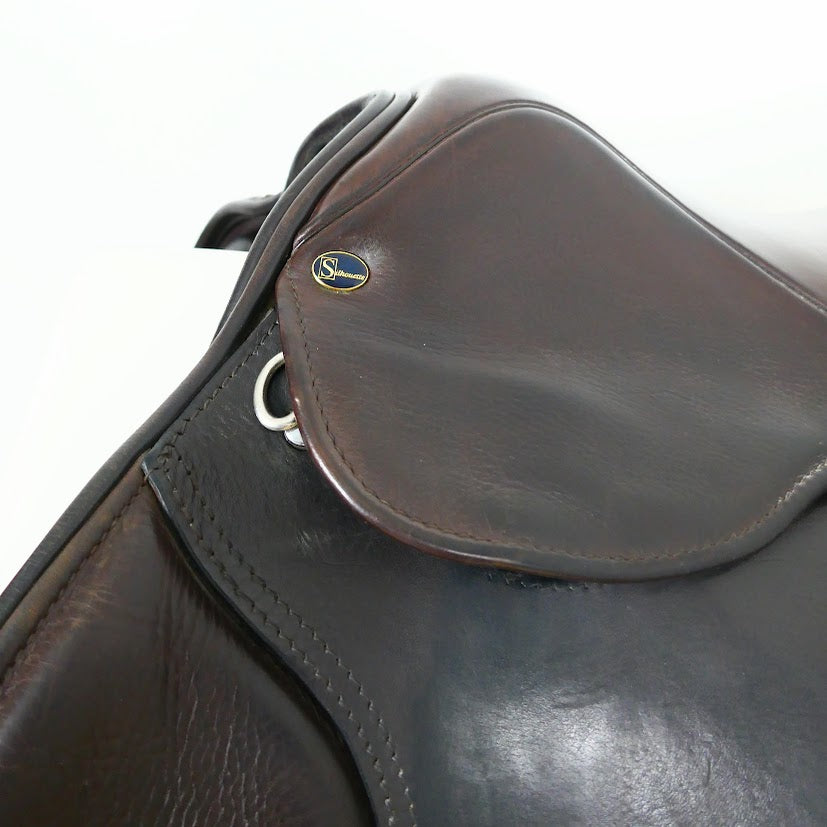 Silhouette Shoulder Free Jumping Saddle - 17.5" Narrow-Medium Brown TF133