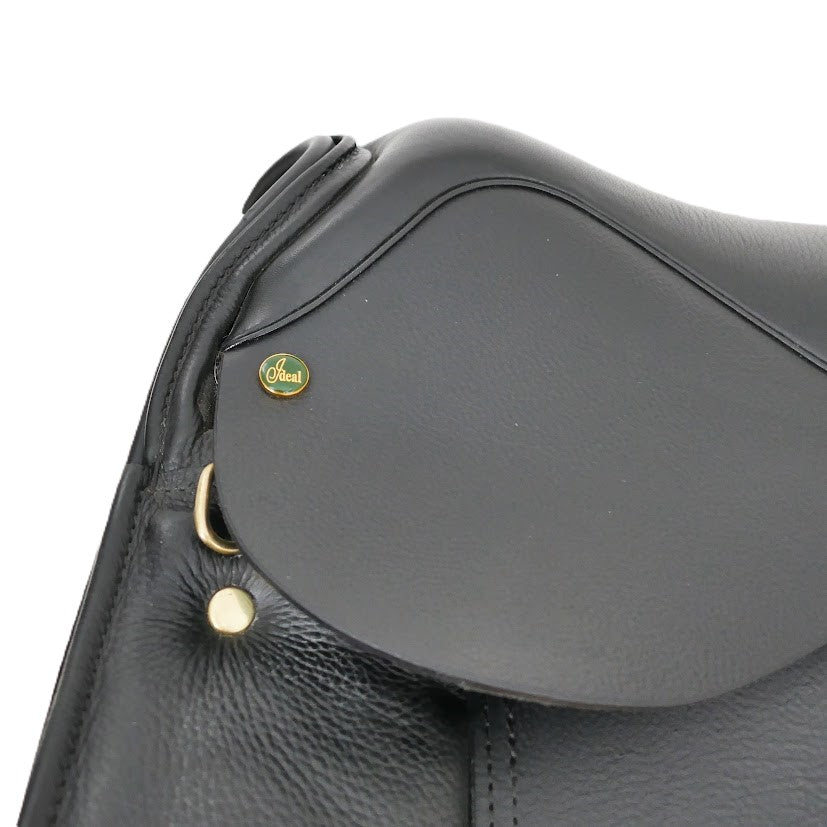 Ideal Ruth Dressage Saddle - 16.5" Wide Black Memel Leather TD141