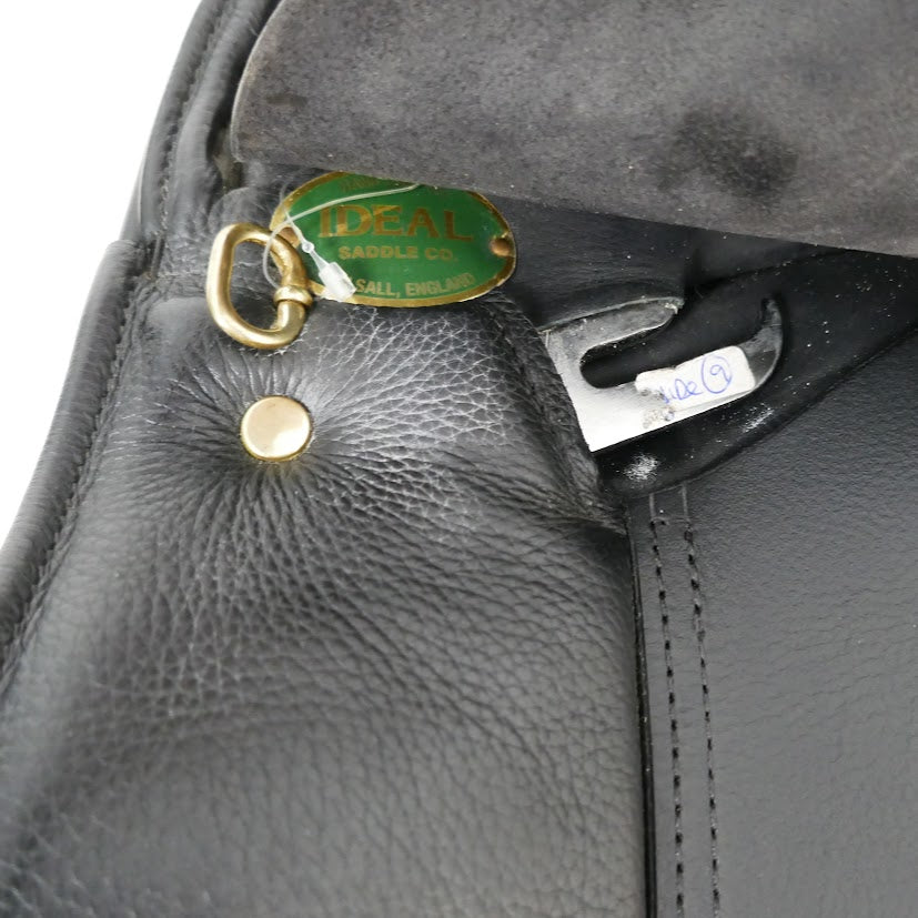 Ideal Ruth Dressage Saddle - 16.5" Wide Black Memel Leather TD141