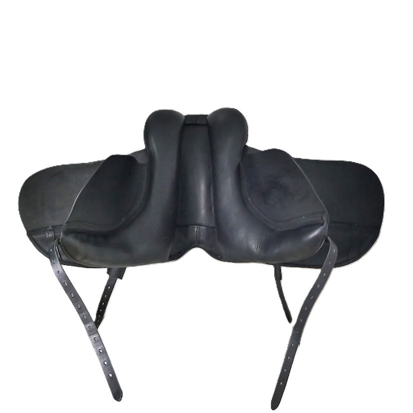 Ideal Ruth Dressage Saddle - 16.5" Wide Black Memel Leather TD141