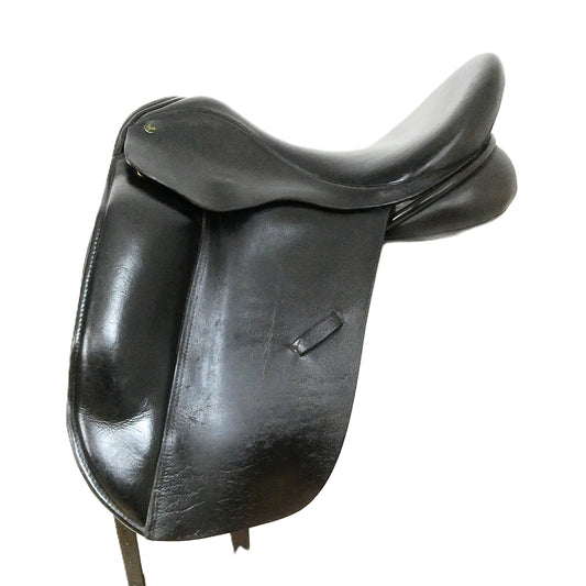 Ideal Suzannah Dressage Saddle - 17.5" Medium-Wide Black Memel Leather TD168