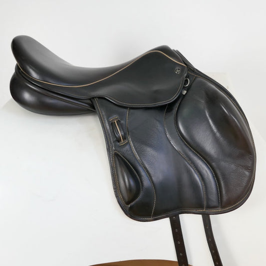 Ideal Impala Professional Monoflap Jumping Saddle - 17.5" Medium-Wide Brown TF123
