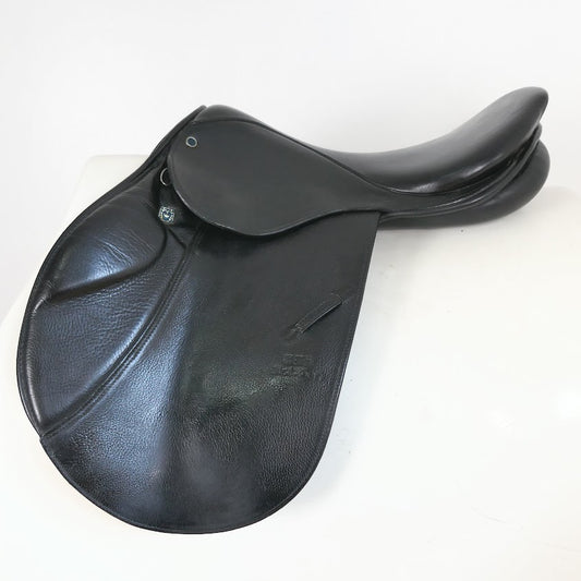 Stubben Edelweiss NT De Luxe Jumping Saddle - 17" B (MW) Black TF83