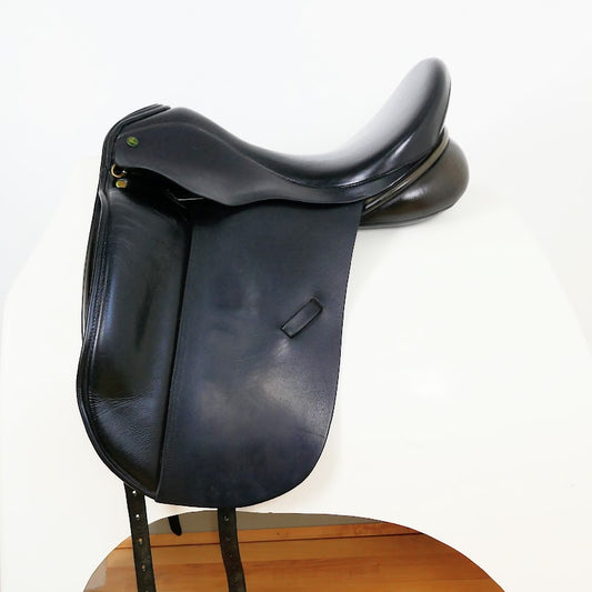 Ideal Suzannah Dressage Saddle - 17.5" Medium-Wide Black Memel Leather TD106
