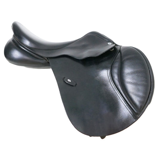 Ideal Technical & Traditional (T&T) Twinflap Jumping Saddle - 17" Adjustable Black TF195