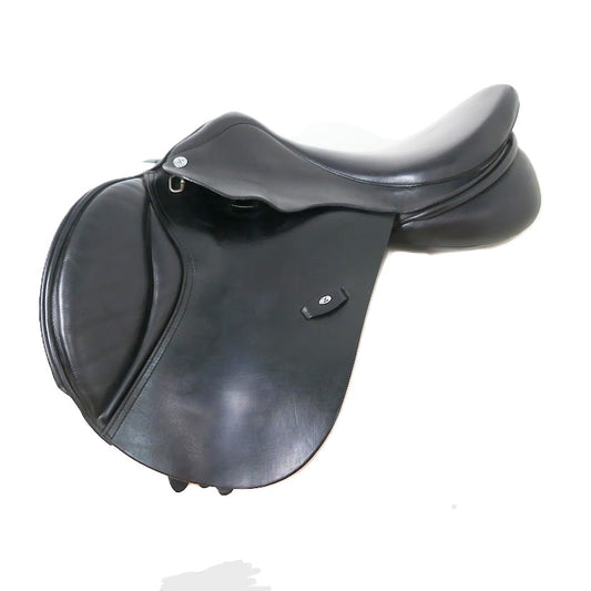 Ideal Technical & Traditional (T&T) Twinflap Jumping Saddle - 17" Adjustable Black TF195